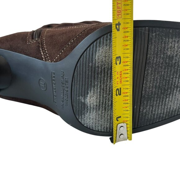 Predictions Womens 11 High Heel Brown Suede Slouchy Boots Mid Calf Boho Hippie - Picture 16 of 16